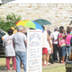 Sandbranch residents in line outside Mount Zion Baptist Church to get food and water
Eugene Keahey